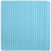 Douche/bad anti-slip mat badkamer - rubber - lichtblauw - 54 x 54 cm - vierkant - thumbnail