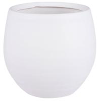 Mica Decorations Bloempot Boule - mat wit - keramiek - 26 x 23 cm - Plantenpotten