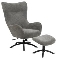 Fauteuil Marc Antraciet met Voetenbank - Giga Living - thumbnail