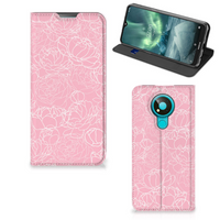 Nokia 3.4 Smart Cover White Flowers - thumbnail