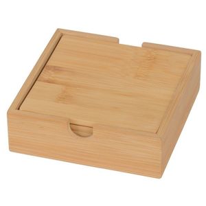 Bamboe houten onderzetters vierkant 4 stuks 10 cm