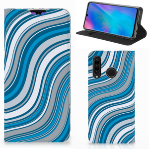 Huawei P30 Lite New Edition Hoesje met Magneet Waves Blue