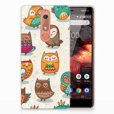 Nokia 5.1 (2018) TPU Hoesje Vrolijke Uilen Nokia 5.1 (2018) TPU Hoesje Vrolijke Uilen