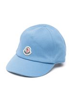 Moncler Enfant casquette en coton à patch logo - Bleu