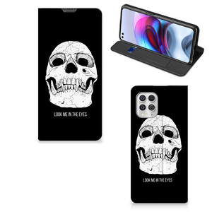 Mobiel BookCase Motorola Moto G100 Skull Eyes