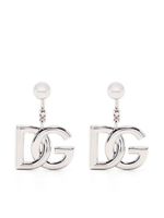 Dolce & Gabbana boucles d'oreilles pendantes à logo - Argent