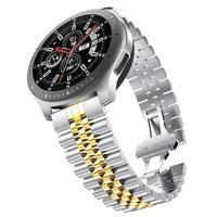 By Qubix - Compatible met Garmin Vivoactive 4 - Vivoactive 4L - Stalen band - Stalen band - Zilver/goud - Compatible Garmin bandje - Bandbreedte: 20mm