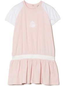 Moncler Enfant robe t-shirt à logo strassé - Rose