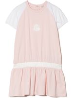 Moncler Enfant robe t-shirt à logo strassé - Rose