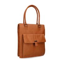Manfield 14 inch leren laptoptas cognac