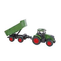 Kids Globe Tractor Met Trailer Freewheel 41cm Groen