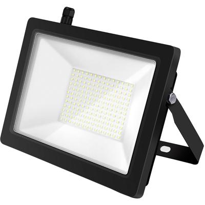 LED Bouwlamp 100 Watt - LED Schijnwerper - Aigi Stado - Helder/Koud Wit 6400K - Waterdicht IP65 - Mat Zwart - Aluminium