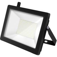 LED Bouwlamp 100 Watt - LED Schijnwerper - Aigi Stado - Helder/Koud Wit 6400K - Waterdicht IP65 - Mat Zwart - Aluminium