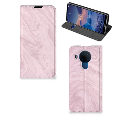 Nokia 5.4 Standcase Marble Pink - Origineel Cadeau Vriendin Nokia 5.4 Standcase Marble Pink - Origineel Cadeau Vriendin