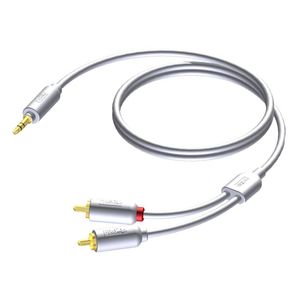 Procab CIP712/2 Verloopkabel 1x Mini-jack naar 2x RCA 2m