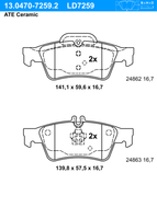 Remblokkenset, schijfrem ATE Ceramic ATE, u.a. für Mercedes-Benz