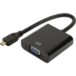 Digitus DA-70460 HDMI / VGA Adapter [1x HDMI-stekker D micro - 1x VGA-bus, Jackplug female 3,5 mm] Zwart 10.00 cm