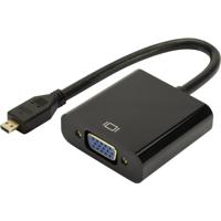 Digitus DA-70460 HDMI / VGA Adapter [1x HDMI-stekker D micro - 1x VGA-bus, Jackplug female 3,5 mm] Zwart 10.00 cm - thumbnail