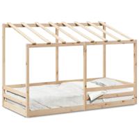 Kinderbed met bedhuis 80x200 cm massief grenenhout wit - thumbnail