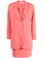 CHANEL Pre-Owned ensemble robe-blazer à boutons CC (années 1980) - Orange