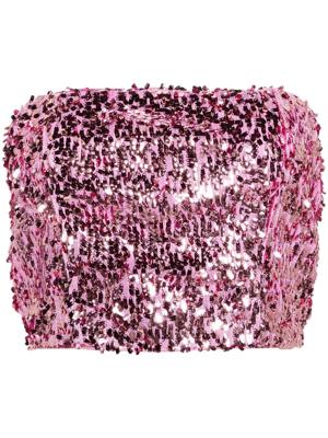 ROTATE BIRGER CHRISTENSEN haut bandeau à ornements de sequins - Rose ROTATE BIRGER CHRISTENSEN haut bandeau à ornements de sequins - Rose