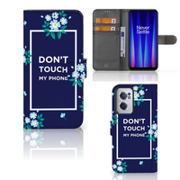 OnePlus Nord CE 2 Portemonnee Hoesje Flowers Blue DTMP