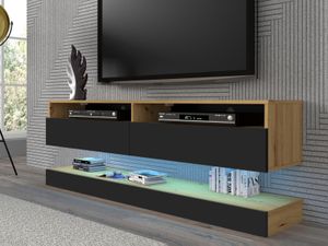 Tv-meubel DUAL 2 deuren zwart/artisan eik zonder led