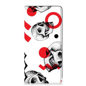 Mobiel BookCase Samsung Galaxy A21s Skull Red