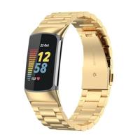By Qubix - Metalen bandje - goud - Compatible met Compatible met Fitbit Charge 5 - Fitbit Charge 6 - Compatible fitbit bandje