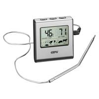 GEFU 21840 Digitale braadthermometer, temperatuur met timer voor koken en braden voor de oven, met bevestigingsmagneet, 6,5 x 7,2 x 1,8 cm