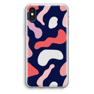 Memphis Shapes Pink: iPhone XS Transparant Hoesje