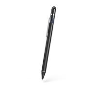 Hama Pen voor tablet (styluspen, actief, ultrafijn, voor Android/iOs, mobiele telefoon pen, tablet pen, oplaadbaar, capacitief touchscreen, iPad compatibele pen, touchpen, met clip) zwart