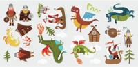 RoomMates muurstickers Dragons & Vikings vinyl 23 stuks