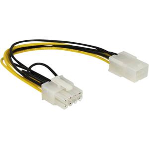 Delock Stroom Aansluitkabel [1x PCIe-stekker 8-polig - 1x PCIe-bus 6-polig] 0.20 m Geel, Zwart