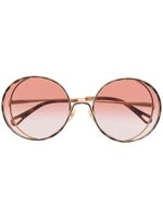 Chloé Eyewear lunettes de soleil à monture ronde oversize - Or - thumbnail