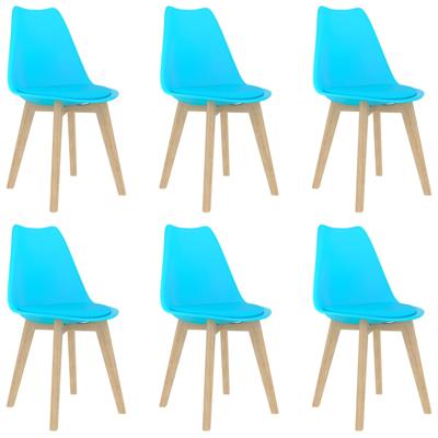 vidaXL Eetkamerstoelen 6 st kunststof blauw