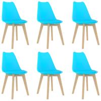 vidaXL Eetkamerstoelen 6 st kunststof blauw