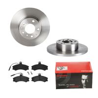 Remmenset, remschijf BREMBO, Remschijftype: Massief, Inbouwplaats: Vooras, u.a. für Citroën, Peugeot, Fiat