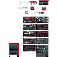 GEDORE rood in gereedschap + werkplaatswagen MECHANIC 166-delig