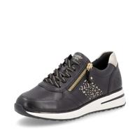 Remonte D1G00 Low-Top sneakers voor dames, lage schoenen, losse inlegzool, zwart combi 03, 42 EU