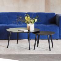 Salontafel Adda Rond Zwart Eiken Set van 2 - Giga Living