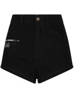 Dolce & Gabbana DGVIB3 short en jean à logo applqué - Noir