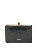 Jil Sander Goji logo-stamp lizard-effect purse - Noir