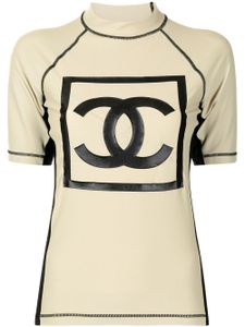 CHANEL Pre-Owned t-shirt Sports CC à détail de patch (2003) - Blanc