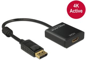 Delock 62607 Adapter DisplayPort 1.2 male > HDMI female 4K Actief zwart