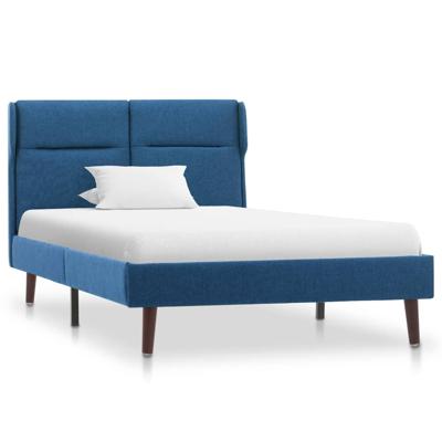 vidaXL Bedframe stof blauw 90x200 cm