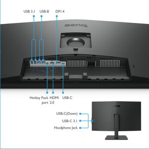 BenQ PD3205U LCD-monitor Energielabel F (A - G) 80 cm (31.5 inch) 3840 x 2160 Pixel 16:9 5 ms HDMI, Hoofdtelefoon (3.5 mm jackplug), USB-C, DisplayPort IPS LCD