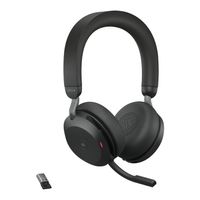 Jabra Evolve2 75 Over Ear headset Telefoon Kabel Zwart Indicator voor batterijstatus, Microfoon uitschakelbaar (mute) - thumbnail