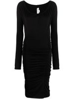 Victoria Beckham robe mi-longue à fronces - Noir