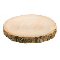 Kaarsenplateau boomschijf met schors - hout - D24 x H2 cm - rond - thumbnail